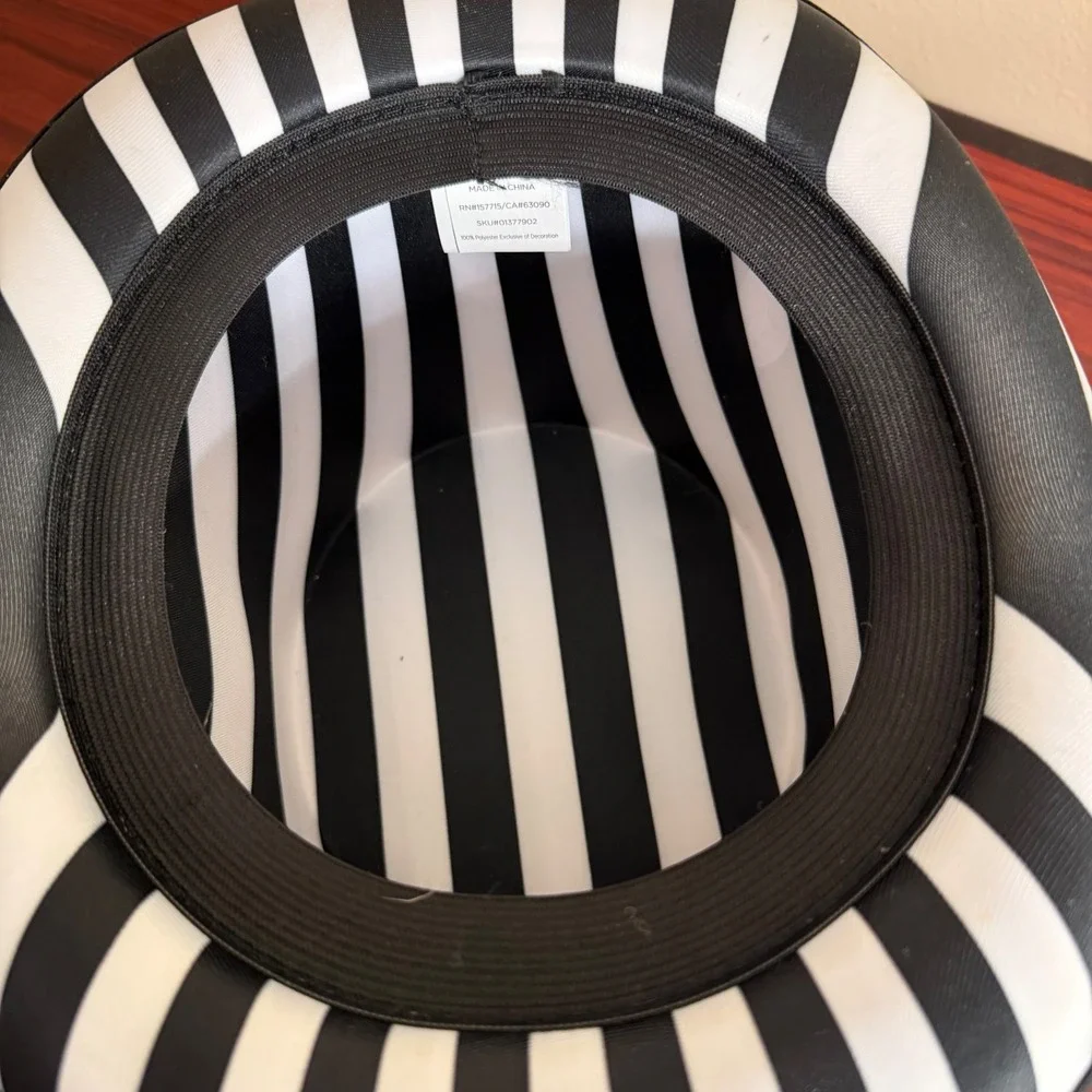Spirit Halloween Striped Top Hat Black White Circus Magician Costume Accessory